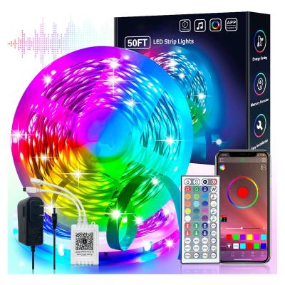 China Easy Installation Weicao App 5050 LED Strip Lights RGB Dimmable Music Timing 44 Keys Smart Wireless Control Led Lights Decoration for sale