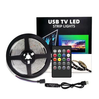 China Weicao Sync Music USB TV LED Lights SMD5050 RGB Backlight Black 20 Locks Music Sync Wall Strip Lights Remote Control Kits for sale