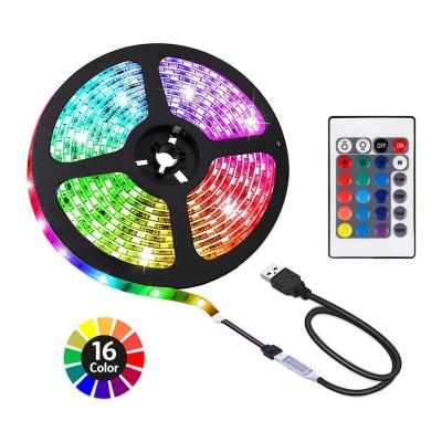 China Weicao USB LED TV Backlight Strip Lights 5V 5050 RGB 24 Key DIY Decoration Light Residential Indoor Flexible Strips for sale