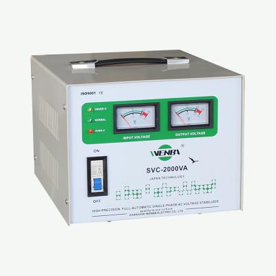 China High Quality Svc 1kva 1.5kva 2000W Single Phase SVC WENBA Relay Or Servo Automatic Voltage Regulator for sale