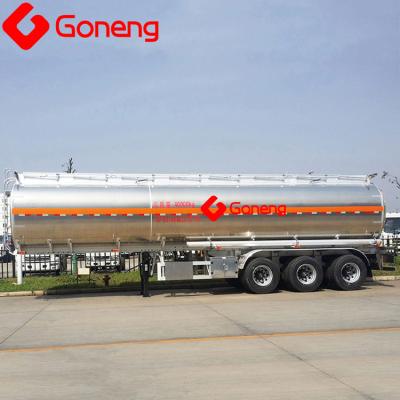 China Dot 5454 ethanol lpg fuel sewage tank aluminum tanker semi trailer 40 45 50 cubic meter trailer truck for sale