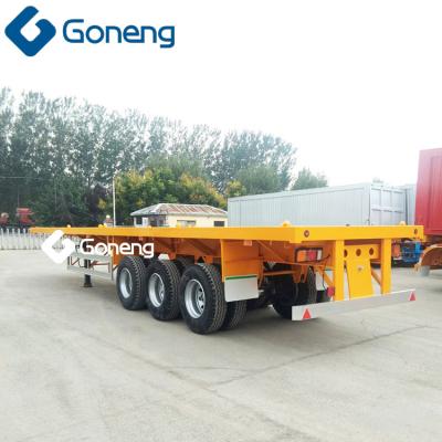 China Factory Direct Sale 3 Axle 40ft Leaf Spring Suspension 45feet Flat Bed Trailer Flat Bed Semi Trailer Truck Trailer for sale