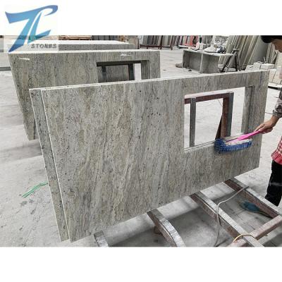 China Brazil Natural River Stone Customized Edge Stone Granite Countertops White Countertops Kitchen Top for sale