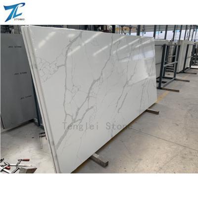 China 2022 modern new arrive artificial white quartz slabs calacatta quartz stone for sale