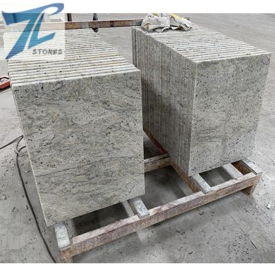 China interior & Brazil New Outdoor River White Polished Decoration Granite Stone Cut To Slate Tile For Building Material for sale