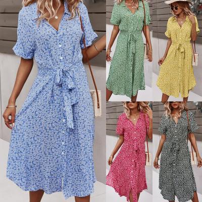 China 2022 Summer Vacation Viable Dress Women's Sweet Print Maxi Dress For Women for sale