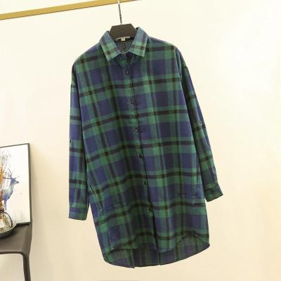 China Wholesale Breathable Flannel Plaid Women Winter Long Sleeve Shacket Jacket For Women for sale