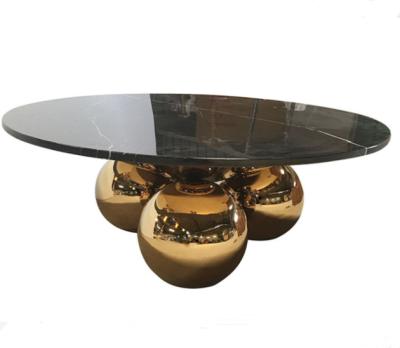 China Custom Restaurant Chair Tea / Coffee Table With Marble Stainless Steel Made In China Low Price for sale