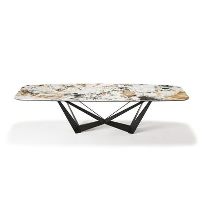 China Simple Designs European Italian Style Modern Luxury Marble Dining Table for sale