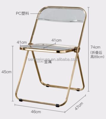 China Manufacturer Price Customized Clear Acrylic Stackable Chair Modern Colored Crystal Folding Dining Chair for sale