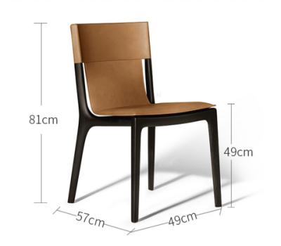 China Modern Furniture Restaurant Furniture Dining Chair Solid Wood PU Leather Back Chair for sale