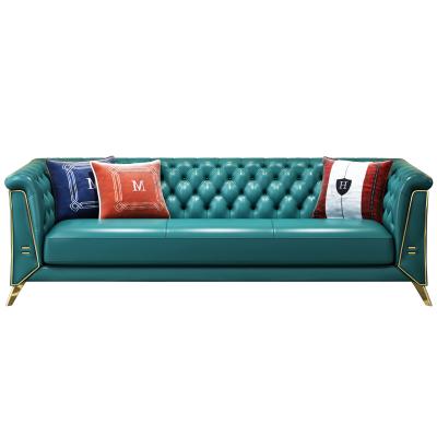 China Chesterfield SOFA Modern Double Color Leather Sofa For Living Room And Dining Room for sale