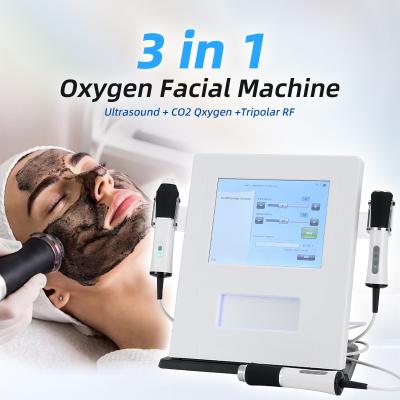 China 3 In 1 Oxygen Facial Machine U Rf Co2 Bubble Oxygenation Skin Tightening 3 In 1 Oxygen Jet Facial Machine for sale