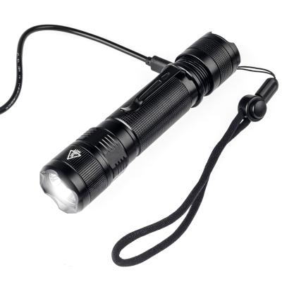 China Hot Sale USB Electric Rechargeable Tactical Flashlight LED Torch Mount Waterproof Flashlight for sale