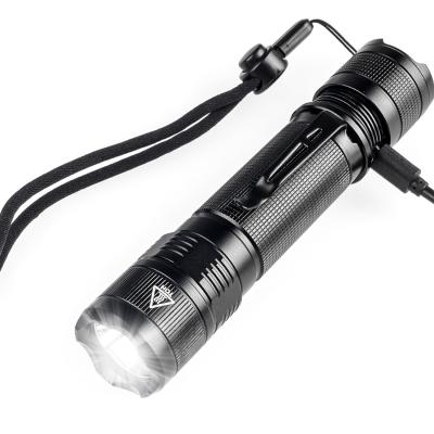 China Powerful USB Flashlight Mini Rechargeable Torch Household Portable LED Torch Light Mount Aluminum Waterproof Flashlight for sale