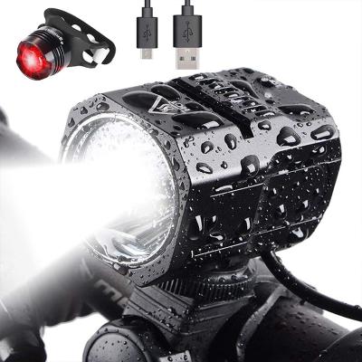 China Multi-functional Waterproof Bike Headlight Night Gear USB LED Rechargeable Bicycle Lamp GT3 for sale