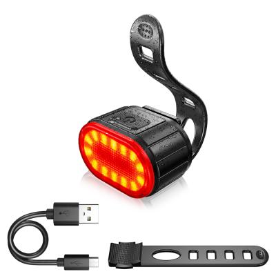 China USB Plastic Waterproof Rechargeable Night Light PC Bicycle Safety Warning Light Bicycle Rear Mount Light for sale