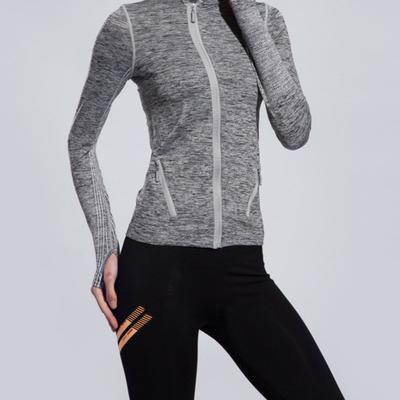 China High Quality Breathable Elasticity Custom Quick Dry Oblique Zipper Fitness Women Sport Running Wear Gym Training Jacket For Ladies for sale