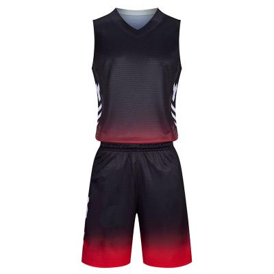 China Custom Men's Breathable Sportswear High Quality Basketball Tank Top Tank Tops And Shorts Sets Breathable Digital Printing Basketball Uniforms for sale