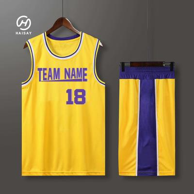 China Youth Basketball Tank Top Breathable Hot Sale Design Color Pink Breathable Polyester Mesh Basketball Jersey Embroidery Custom Sublimation for sale