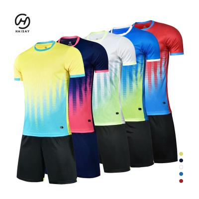 China Hot Selling Cheap Quick Dry And Beathable Soccer Jersey Set Wear Football Custom Printing 100% Breathable Polyester Practice Soccer Jersey Shirts for sale