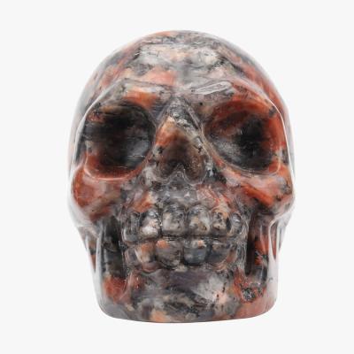 China Natural Carved Gemstone Supply Items Wholesale Black And Red Skulls Can Be Customized All Kinds Of Carved Gemstone Handwork Decoration for sale