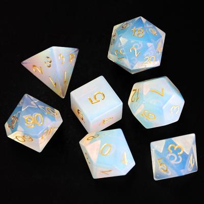 China Cheap Stone Wholesale Multicolor With Gold Glitter DND Opalite Polyhedral Dies Set XP-003 for sale