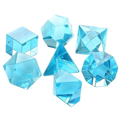 China Stone Factory Wholesale Light Blue Glass Zircon Die Set for DND RPG Dungeons and Dragons for sale