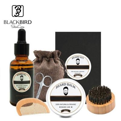 China OEM Wholesale Comfortable Custom Logo Private Label Hair Care Beard Oil Men's Beard Grooming Kit and Comb for sale