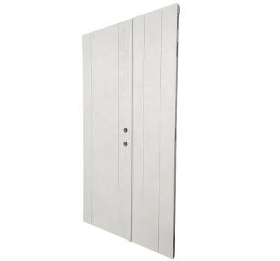 China Modern Customized White Oak Veneered Exterior Flush Wood Doors With Grooves for sale