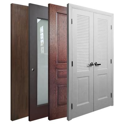 China Modern affordable solid wood custom wood veneer mordern door for bathroom for sale