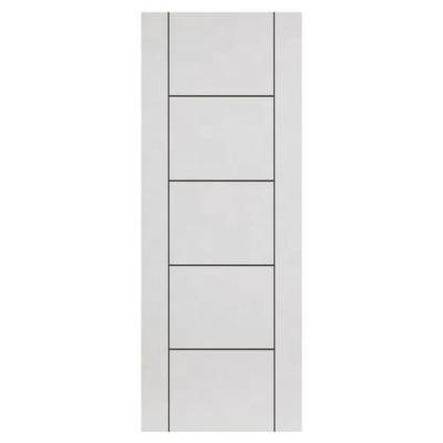 China Modern Internal Simple White Painted Sliding Door Flush Door With Prefinished Grooves for sale