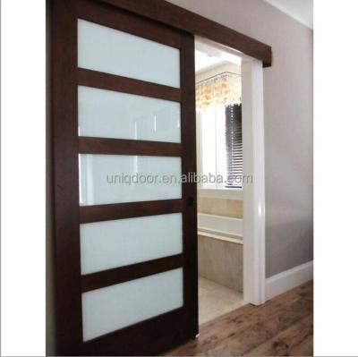 China Modern Contemporary Interior Bathroom Door Design Sliding Glass Door for sale