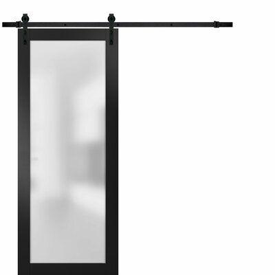 China Large Modern Internal Pane Frosted Glass Sliding Barn Door For Bathroom for sale