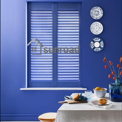 China Modern Custom Wooden Window Shutter Plantation Shutters Louvered Window Shade PVC Waterproof for sale