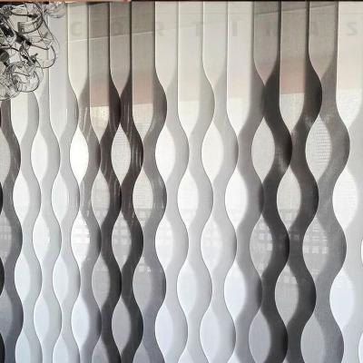 China Vertical Minimalist Water Wave Curtain Bend Fabric S Type Blind Remote Control for sale