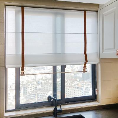 China CLASSIC Metal Roman Blinds Leather Blackout Semi for sale