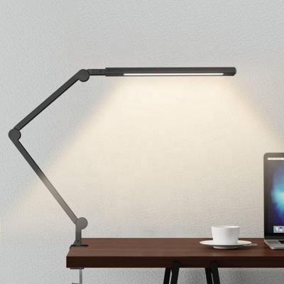 China Eco-friendly Swing Arm LED Desk Lamp Clip Base Reading Eye Protection Room Desk Touch Light Small Desk Lamp for sale