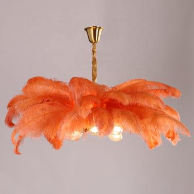 China Unique Luxury Creative Residential Modern Art Feather Chandelier Indoor Lighting Led Pendant Lights for sale