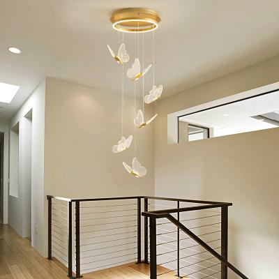 China Nordic modern light luxury decorative chandeliers living room bedroom bedside LED wall butterfly with led light for sale