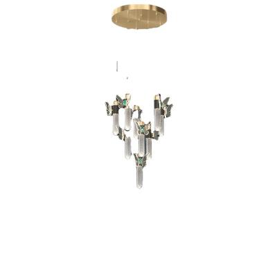 China Modern Small Light Led Luxury Lots Of Lights Pendant Butterfly Chandelier Ceiling for sale