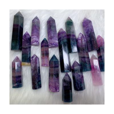 China Wholesale High Quality Natural Tower Crystal Point Wand For Healing Rainbow Flourite From China for sale