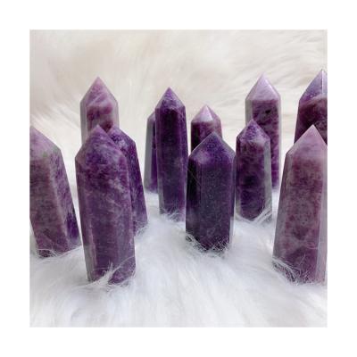 China Wholesale High Quality Purple Healing Crystal Stone For Lepidolite Tower Point Decoration from China for sale