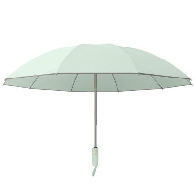 China New CLASSIC Triple Reverse Full Automatic Full Automatic Umbrella Solid Color Large Folding 10 Bone Cloth Single Snap Umbrella for sale