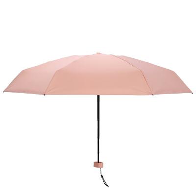 China CLASSIC Fivefold Black Sun Protection Glue Sun Umbrella 6 Bone Card Bone Umbrella Light Weight And Portable UV for sale