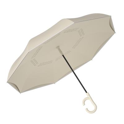 China CLASSIC Color Matching Auto Umbrella Double-Layer Vehicle-Mounted Reverse Umbrella Long Handle Umbrella Long Wind And Rain Resistance for sale