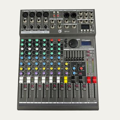 China NO EFX8 8 Channel DJ Controller Digital Professional Console Karaoke Mixer Amplifier Sound Audio System Miniature Audio Mixer for sale