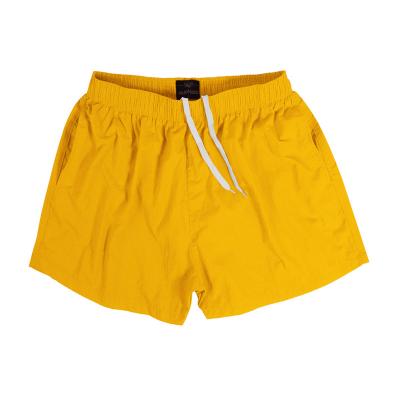 China Breathable Yellow Color Custom Blank Panel Shorts Solid Beach Swim Trunks Swimwear For Men for sale