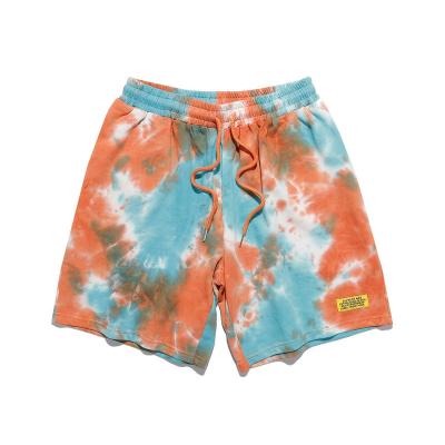 China Wholesale Breathable Popular Summer Streetwear Print Sports Drawstring Couples Tie Dye Unisex Casual Shorts for sale