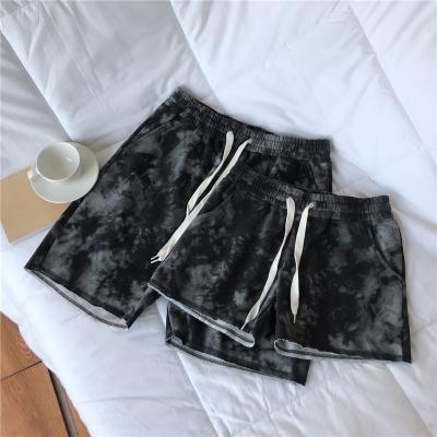 China 2020 Popular Summer Streetwear Print Sports Drawstring Couples Tie Dye Wholesale Breathable Unisex Casual Shorts for sale